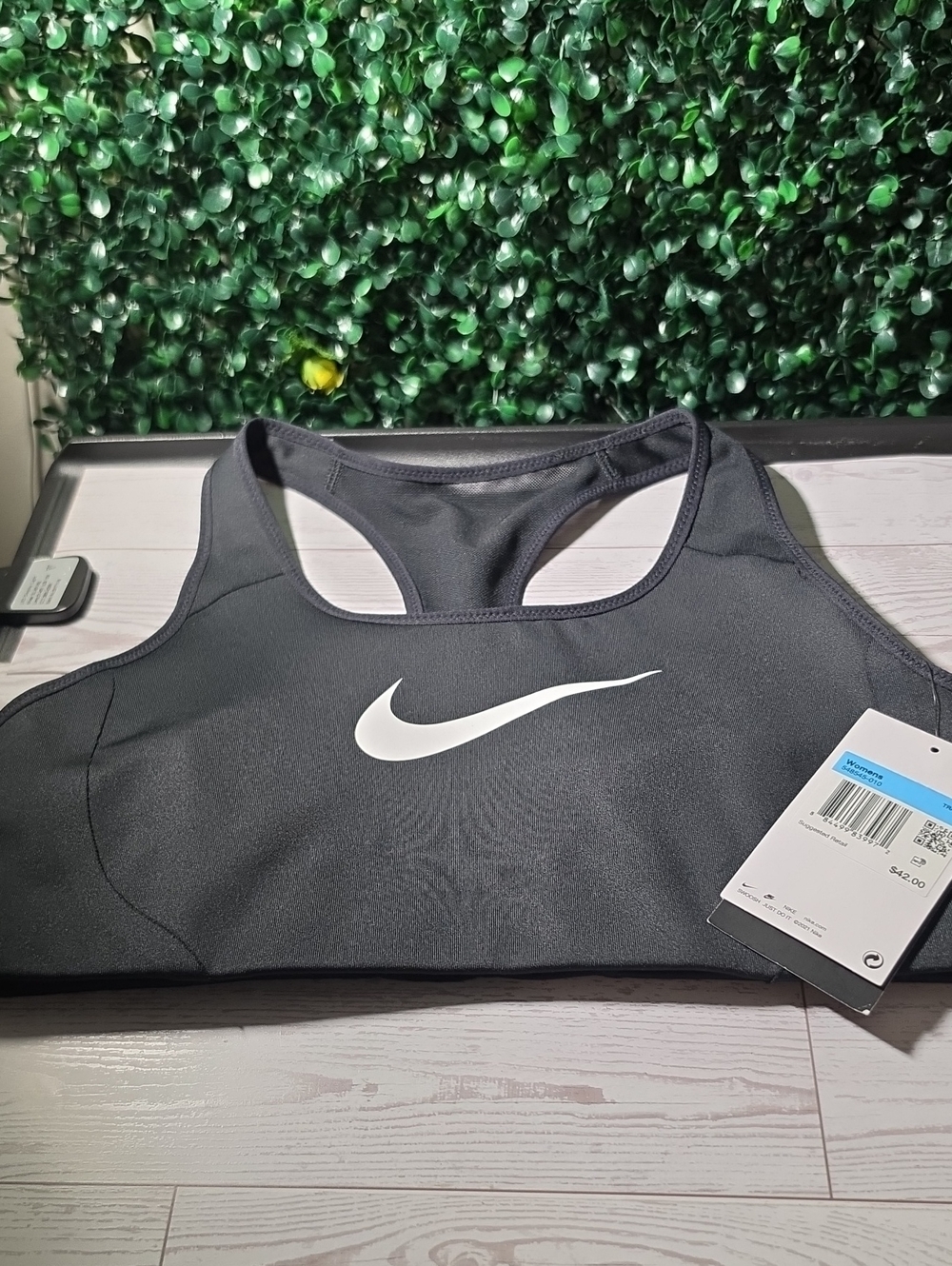 Nike Black Sports Bra with White Swoosh